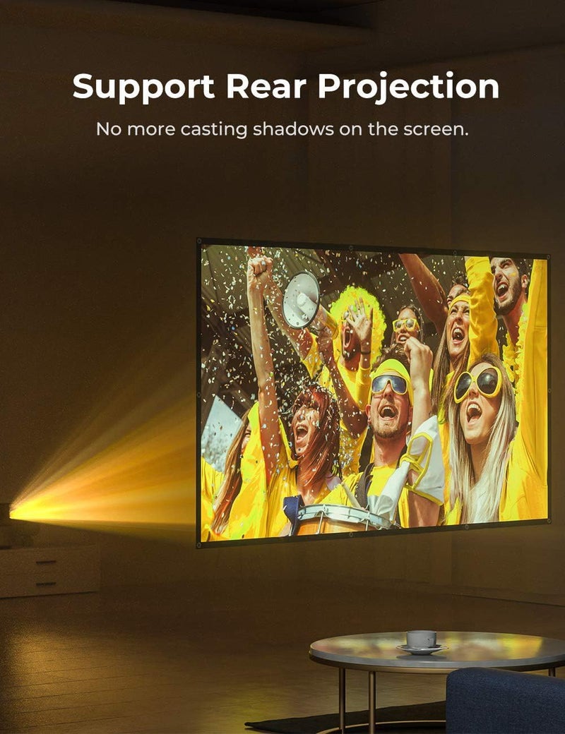 Aurzen 120-Inch Projector Screen, 16:9 4K HD, Foldable Anti-Crease, Portable Double-Sided Screen for Indoor/Outdoor Home Theater & Backyard - Image 3